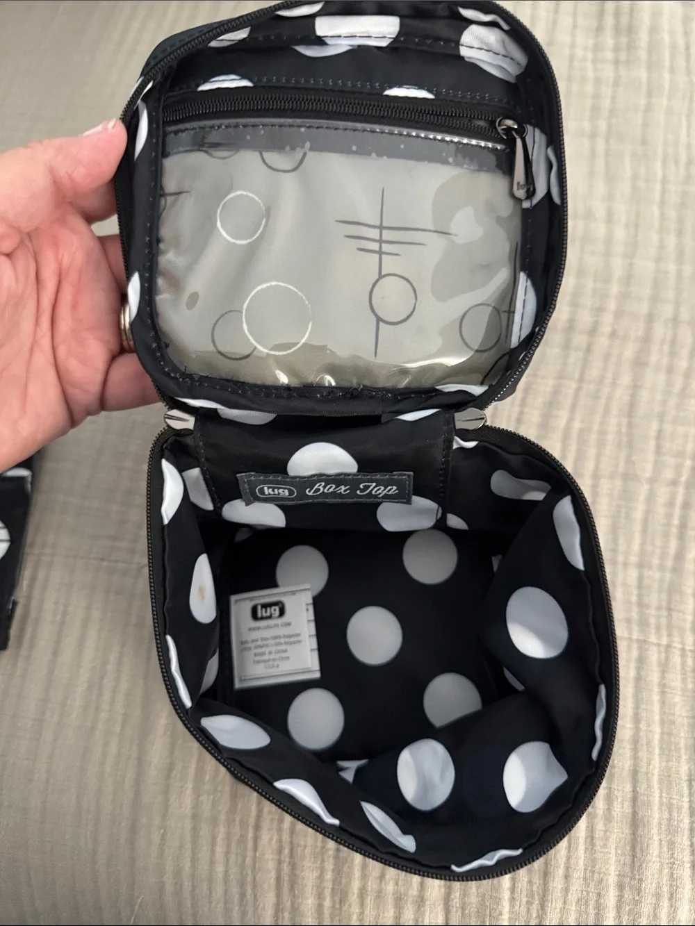 lug Black and White Polka Dot Pouch Set